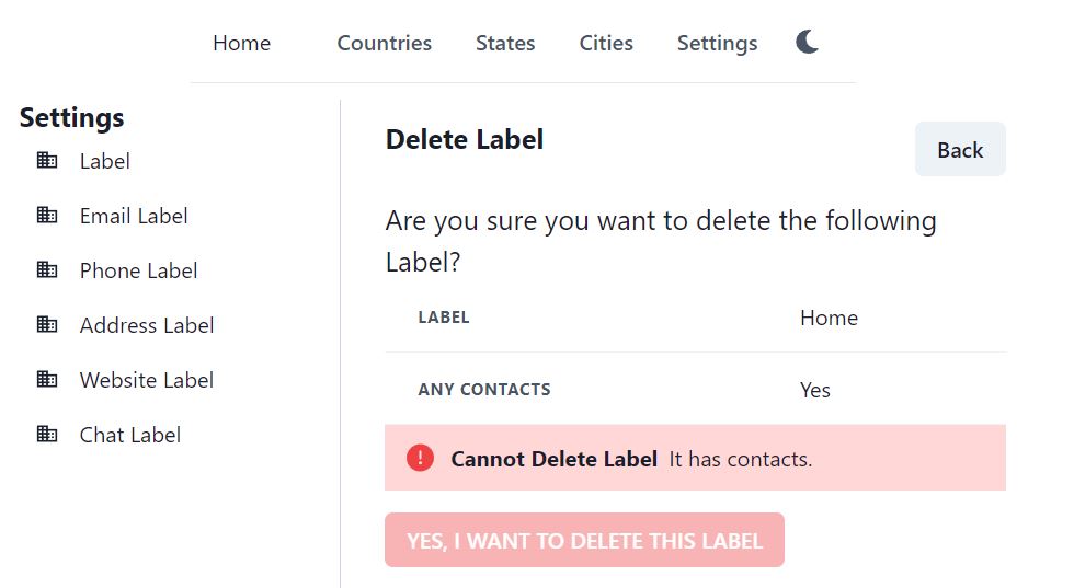 delete contact label
