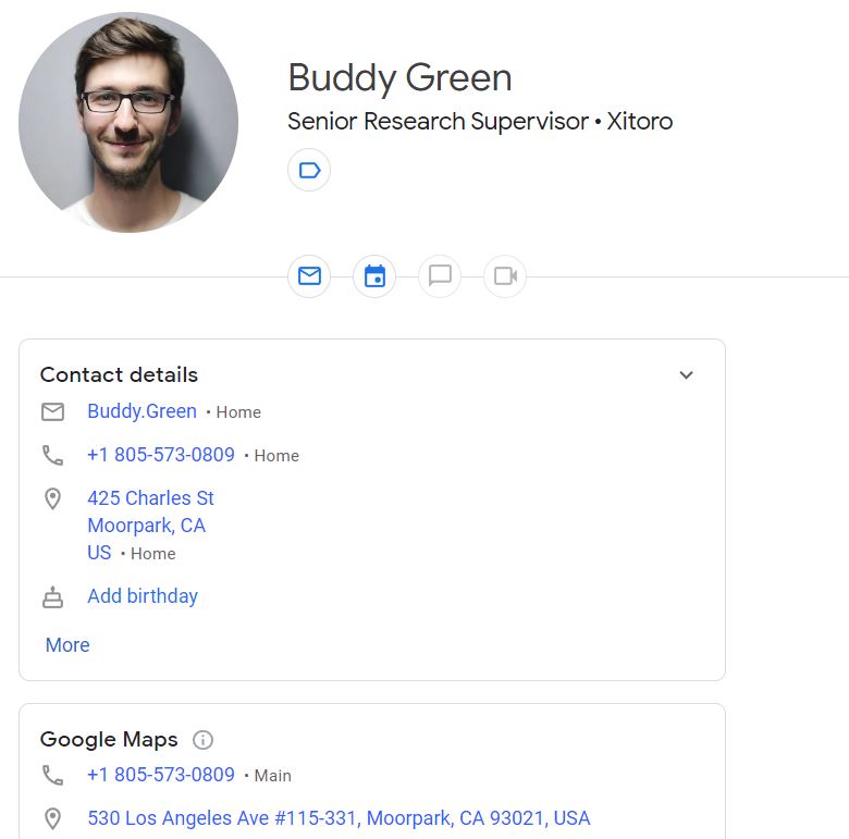 google contact buddy green